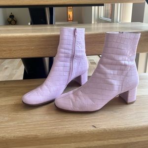 By Far Lavender Pink/Purple Alligator Leather Boots